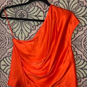 Michelle Mason Orange Silk Blouse